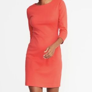 Old Navy Red Ponte-Knit Sheath Dress - Size L